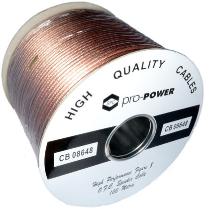 2-Core 196/0.1mm Oxygen Free Copper Speaker Cable 1.5mm² 50m Reel