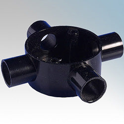 Marshall Tufflex Intersection Box (4 Way) For 20mm Conduit Black