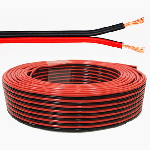 Red And Black 2x24 Strand Speaker Cable 0.75mm² x 25m