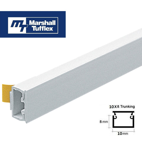 Marshall Tufflex Mini 10 x 8mm PVC Self Adhesive Trunking Cable Hide Cover TV Alarms