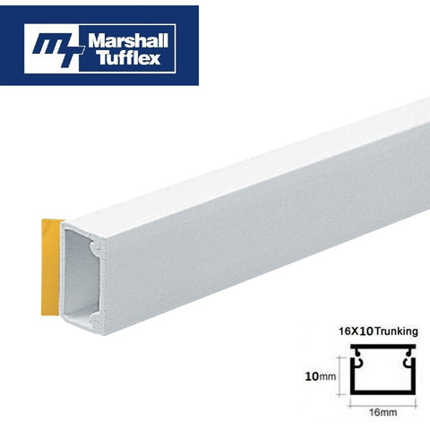 Marshall Tufflex Mini 16 x 10mm PVC Self Adhesive Trunking Cable Hide Cover TV Alarms