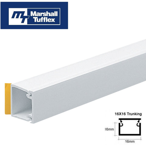 Marshall Tufflex Mini 16 x 16mm PVC Self Adhesive Trunking Cable Hide Cover TV Alarms