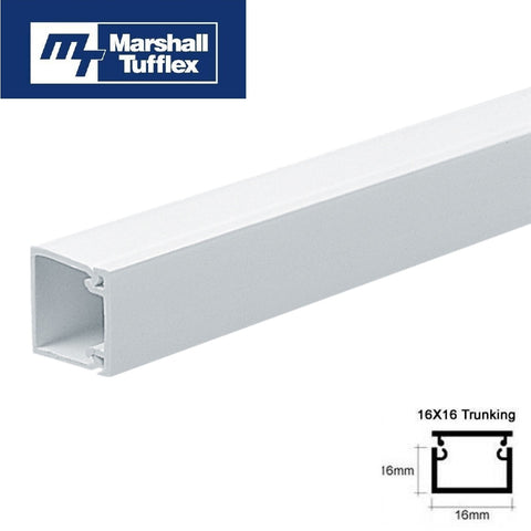Marshall Tufflex Mini 16 x 16mm PVC Trunking Cable Hide Cover TV Alarms
