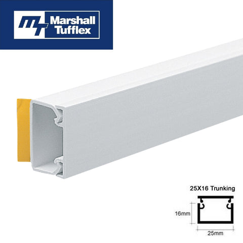 Marshall Tufflex Mini 25 x 16mm PVC Self Adhesive Trunking Cable Hide Cover TV Alarms