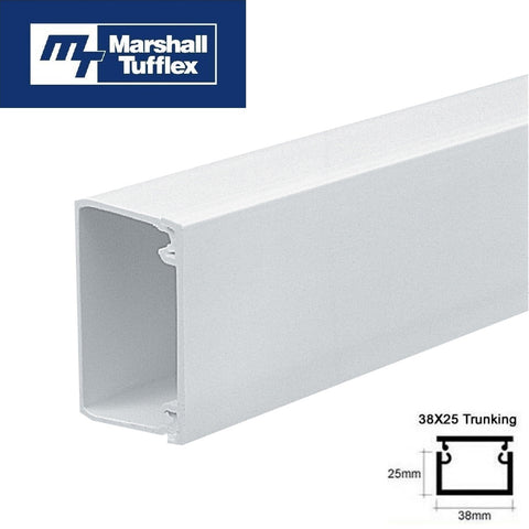 Marshall Tufflex Mini 38 x 25mm PVC Trunking Cable Hide Cover TV Alarms