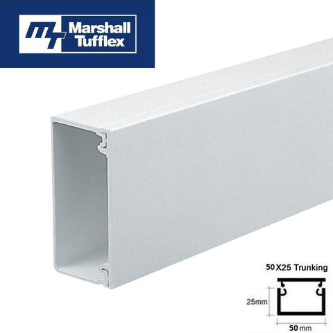 Marshall Tufflex Mini 50 x 25mm PVC Trunking Cable Hide Cover TV Alarms