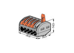 Wago 222-415 Grey 5 Pole Compact Lever Operated Connector (Pack Size 40)