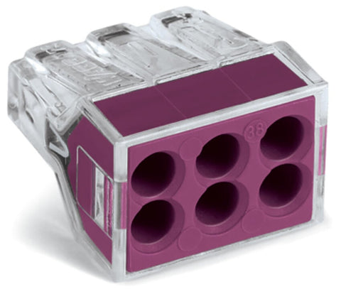 Wago 773-106 Transparent 6 Pole Push Wire Connector (Pack Size 50)