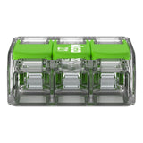 Wago 221-423 Green Transparent 3 Pole Compact Lever Connector (Pack Size 50)
