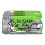 Wago 221-423 Green Transparent 3 Pole Compact Lever Connector (Pack Size 50)