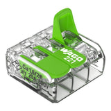 Wago 221-423 Green Transparent 3 Pole Compact Lever Connector (Pack Size 50)