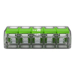 Wago 221-425 Green Transparent 5 Pole Compact Lever Connector (Pack Size 25)