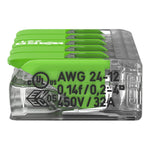 Wago 221-425 Green Transparent 5 Pole Compact Lever Connector (Pack Size 25)