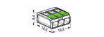 Wago 221-423 Green Transparent 3 Pole Compact Lever Connector (Pack Size 50)