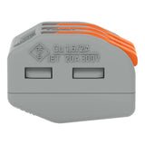 Wago 222-413 Grey 3 Pole Compact Lever Operated Connector (Pack Size 50)
