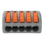 Wago 222-415 Grey 5 Pole Compact Lever Operated Connector (Pack Size 40)