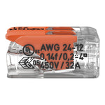 Wago 221-412 Transparent 2 Pole Compact Lever Connector (Pack Size 100)