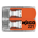 Wago 221-412 Transparent 2 Pole Compact Lever Connector (Pack Size 100)