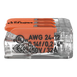 Wago 221-413 Transparent 3 Pole Compact Lever Connector (Pack Size 50)