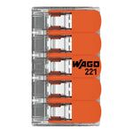 Wago 221-415 Transparent 5 Pole Compact Lever Connector (Pack Size 25)