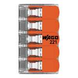 Wago 221-415 Transparent 5 Pole Compact Lever Connector (Pack Size 25)