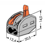 Wago 222-412 Grey 2 Pole Compact Lever Operated Connector (Pack Size 50)