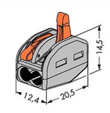 Wago 222-412 Grey 2 Pole Compact Lever Operated Connector (Pack Size 50)