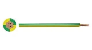 1.5mm² 6491X PVC Single Core Cable - Green / Yellow (Earth) - BASEC Approved