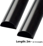 D-Line 16mm x 8mm Black Trunking And Joints Cable Management