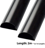 D-Line 16mm x 8mm Black Trunking And Joints Cable Management