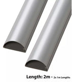 D-Line 16mm x 8mm Aluminium (Silver) Trunking And Joints Cable Management