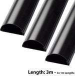 D-Line 16mm x 8mm Black Trunking And Joints Cable Management