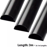 D-Line 30mm x 15mm Black Mini Trunking And Joints Cable Management