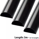 D-Line 30mm x 15mm Black Mini Trunking And Joints Cable Management