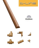 D-Line 16mm x 8mm Oak (Wood) Trunking And Joints Cable Management
