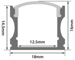 Aluminium Profiles for Led Tape Installation Tall Crown 18mm x 16mm x 1m Tall Profile