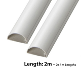 D-Line 50 x 25mm Maxi Self Adhesive Trunking Semi Circle Cable Hide TV POWER HDMI SKY SCART COVER