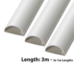 D-Line 50 x 25mm Maxi Self Adhesive Trunking Semi Circle Cable Hide TV POWER HDMI SKY SCART COVER