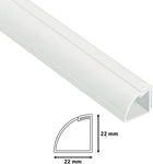 D-Line 22 x 22mm Quadrant Self Adhesive Trunking Cable Cover Hide Management
