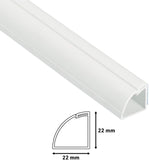 D-Line 22 x 22mm Quadrant Self Adhesive Trunking Cable Cover Hide Management
