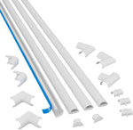 D-Line 20 x 10mm White 4 x 1 Meter Lengths & Accessories Cable Management Kit Hide
