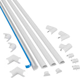 D-Line 20 x 10mm White 4 x 1 Meter Lengths & Accessories Cable Management Kit Hide