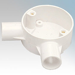 Marshall Tufflex Angle Box (2 Way) For 20mm Conduit White