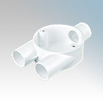 Marshall Tufflex Branch Y Box (3 Way) For 20mm Conduit White