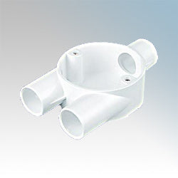 Marshall Tufflex Branch Y Box (3 Way) For 20mm Conduit White