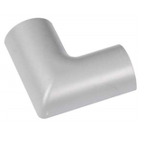 D-Line Flat Bend - 50 x 25mm  Aluminium (Silver) Clip-Over Trunking Connector Cable Hide