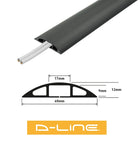 D-Line Floor Cover Cable Protector Light Duty 60mm x 12mm - Black