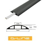 D-Line Floor Cover Cable Protector Light Duty 60mm x 12mm - Black