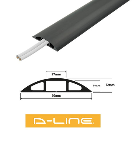 D-Line Floor Cover Cable Protector Light Duty 60mm x 12mm - Black
